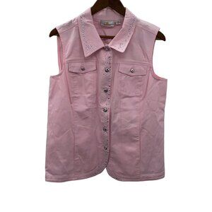 Quacker Factory Pink Vest Size Medium